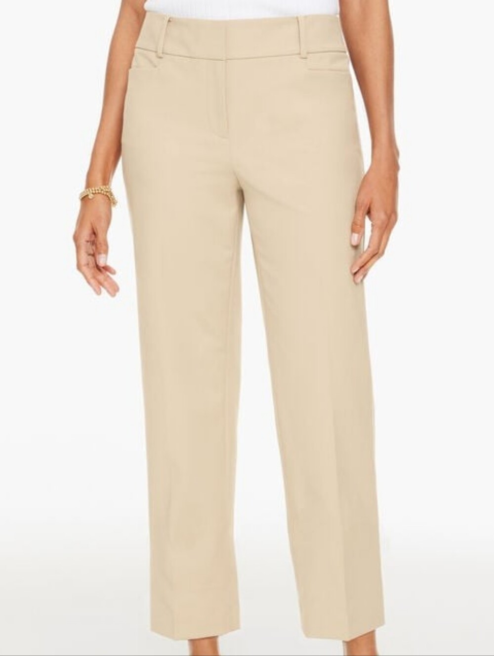 Talbots Newport Straight-Leg Pants in Light Beige